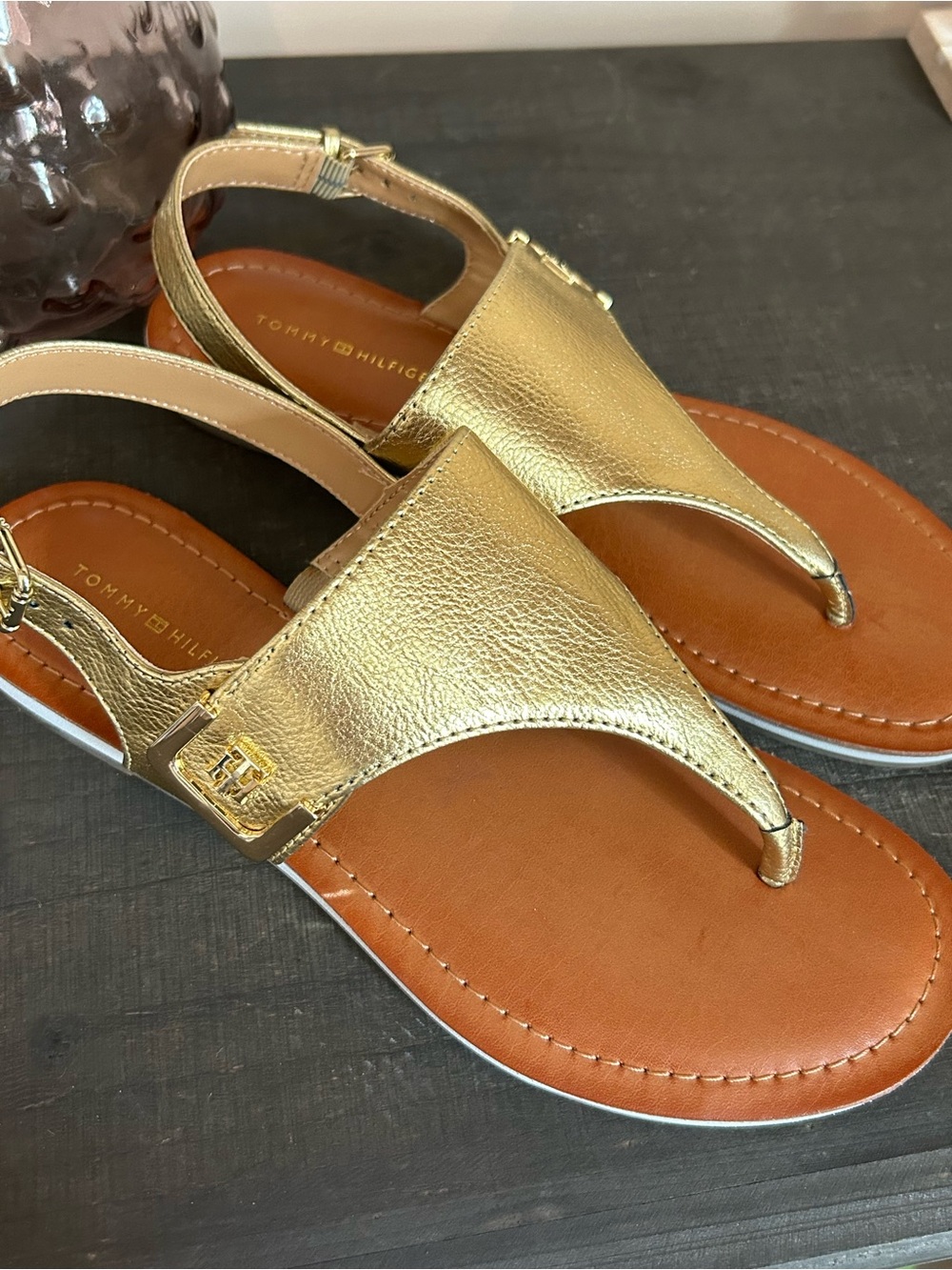 Tommy Hilfiger Gold Sandals NWT